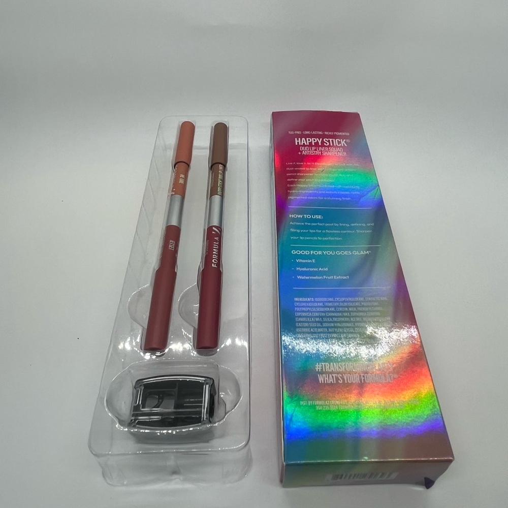 Formula Z Cosmetics Happy Stick Duo Lip Liner+Sharpener +3Lipsticks Color Instit - Picture 4 of 15